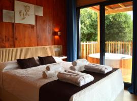 Cabañas Compostela - Cabaña Pedroso con bañera de hidromasaje, camping en Santiago de Compostela