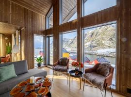 Superior Cabin Ballstad Lofoten, akomodasi dapur lengkap di Ballstad