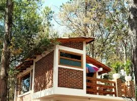 Cabaña para pareja en el bosque IA