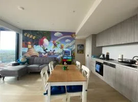 Nintendo Theme-Adelaide CBD-King Bed-Spa-Gym-BBQ