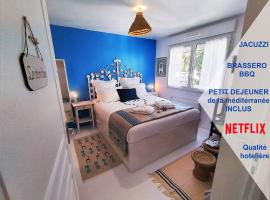 Dream of Mediterranean house, Jacuzzi, BBQ, Délices ensoleillés、サルトルーヴィルのゲストハウス