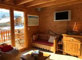 Chalet Savoyard 7 pers, au pied des pistes, terrasse Sud-Ouest, près des commerces, parking privé - FR-1-416-104