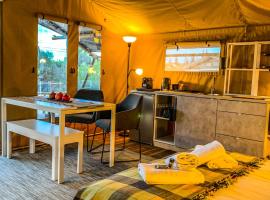 African Safari Canvas Lodge Tent Sea View, dovolenkový prenájom na pláži v destinácii Kranídion
