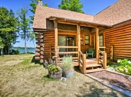 Waterfront Lake Leelanau Log Cabin with Private Dock