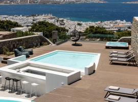 Villa in Mykonos - 6 bedroom - 1km from Mykonos Town - Infinity pool - Sunset view, hotel en Mykonos ciudad