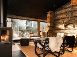 Keloruka 15 luxury lodge, 5 ensuite bedrooms, 250 m2, jacuzzi, 2 x ski pass, cabin in Ruka