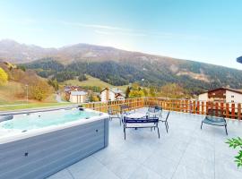 Spacious apartment - beautiful terrace with view, feriebolig i Leukerbad