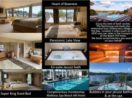 Viesnīca The Penthouse Bowness Luxury Loft Jacuzzi Bath & Complimentary Lakeview Spa Membership pilsētā Bounesa pie Vindermīras