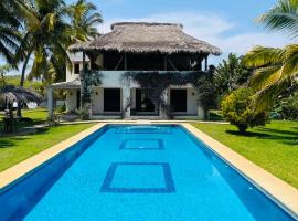 Casa Maya private villa on the beach, family hotel in Puerto Escondido