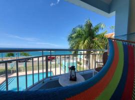 Summer all year! Oceanfront with Pool A/C, rental pantai di Aguadilla