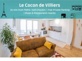 Paris & DisneyLand - 2min From Train Station - Free Private Parking, hotel in Villiers-sur-Marne