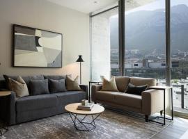 Cerca de consulado EUA, nuevo, lujoso en Jardín Secreto 503, Ferienwohnung in Monterrey