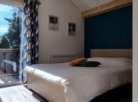 Mont Bivouac, chambre,entrée et Sdb privée,balcon vue MtBlanc