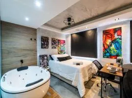 AA212 Studio sofisticado Na Bela Vista com Jacuzzi