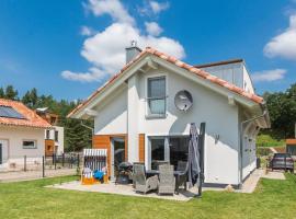 5 Sterne-Ferienhaus Eisvogel am See mit Sauna und Kamin, hotel in Krakow am See