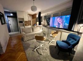 Super GREY 2 metro fast WiFi 65’TV Netflix HBO AppleTV+, apartment in Warsaw