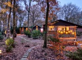 Lodge in een bosrijke omgeving met Hottub & Sauna opt