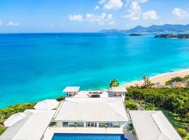 Infinity Blue Villa 180° ocean view -Beach access -Terres Basses, hotel i Les Terres Basses