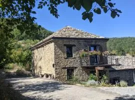 Country old stone house immerse in nature