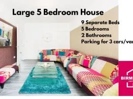 5 Bedroom House by NEC & HS2 with 9 Beds, 2 Baths & Large Driveway - Birmingham Contractor Stays