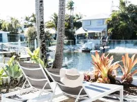 The River House includes a private beach jetty and pool