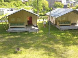 Safaritent op Camping la Douane, lúxustjaldstæði í Vresse-sur-Semois