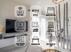 Arbeitsplatz, Balkon, Tiefgarage nähe neue Messe