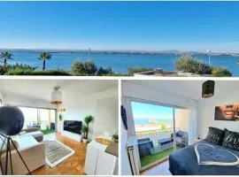 Appartement 1ere ligne piscine terrasse au bord de la plage front de mer avec 6 vélos