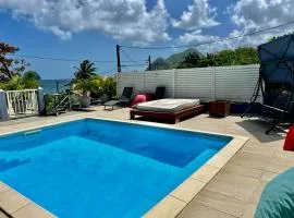 Villa de 4 chambres a Le Diamant a 80 m de la plage avec vue sur la mer piscine privee et terrasse amenagee