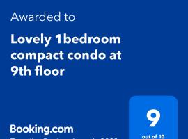 Lovely 1bedroom compact condo at 9th floor, hotel cerca de Chettinad Health City, Kelambākkam