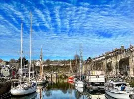 Stunning Yacht Sea Lion in Charlestown Harbour, Cornwall