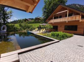 Luxury chalet in Tauplitz Styria with sauna and swimming pond, spa hotel in Bad Mitterndorf