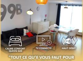 le 99B Modern apartment queen size bed connected TV, hotel with parking in Hallennes-lès-Haubourdin