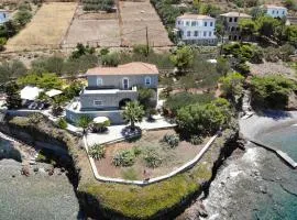 Lady of Hydra Villa, sea front view, private beach