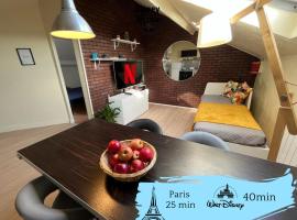 Duplex Cosy et Familial: Fontenay-sous-Bois şehrinde bir otel