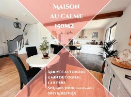 Maison au calme à 5min de Cognac pour 1 à 8 pers, hotel with parking in Richemont