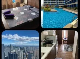 Makati amazing view Penthouse studio, Air Residence, fast internet