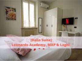 [Dalia Suite] Leonardo Academy, MXP & Lakes, apartamento em Sesto Calende