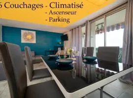 Appartement climatisé terrasse parking 8 couchages