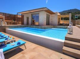 Deluxe Crete Villa Villa Rhea 3 Bedroom Private Pool Sea View Chania, hotel in Kambiá