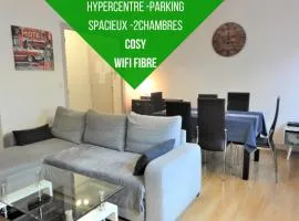 Le Voltaire -2 chambres- 70m2- HYPERCENTRE-Parking-WIFI FIBRE- Nouvelle literie