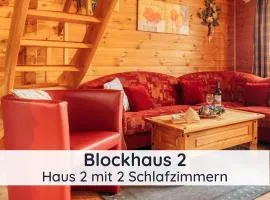 Der Fuchsbau - 3 separate Blockhäuser - ruhige Lage - 50m bis zum Wald - eingezäunter Garten