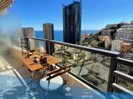 Viesnīca NEW Studio, piscine et vue mer • proche de Monaco pilsētā Bosoleija