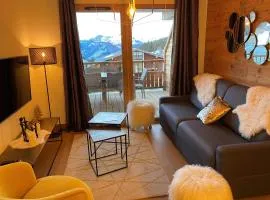 Appartement de standing aux Saisies, 8 pers, rez-de-jardin, 64m², terrasse, proche des pistes - FR-1-293-351