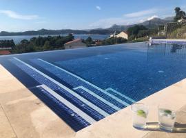 Magnificent new Villa Tofta on Lopud, Croatia. Sea views from the infinity pool, hotel in Lopud