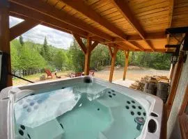 Chalet bois rond aux paysages uniques avec Spa !
