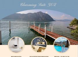 Luganersee, Pool, Strand, Parkplatz, Suite, hotel pantai di Bissone