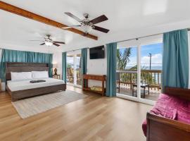 Ocean View Balcony Large Studio w extra Sofa Bed, contact us for price drop, apartment in Haleiwa