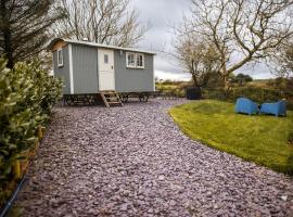 Luxury Shepherd's Hut on Flower Farm with Outdoor Bath in Mid Cornwall, hotel with jacuzzis in Truro