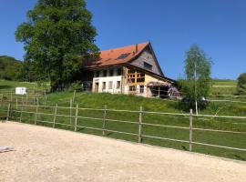 Sérénité et nature dans une ferme équestre - studio familial, hotel v destinaci Massonnens